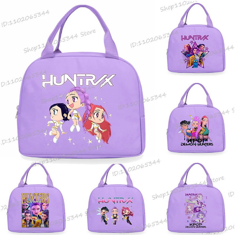 Divertido bolso de almuerzo de dibujos animados de Anime hombres mujeres estilo de dibujos animados Rumi Bento bolsos térmicos aislamiento grueso lonchera bolsa adolescente