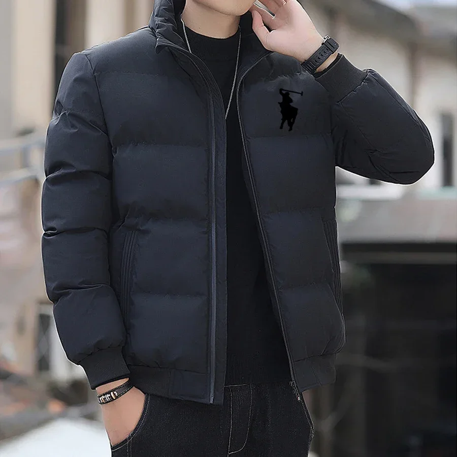2025 outono/inverno moda jaquetas de algodão com zíper, jaquetas quentes acolchoadas de algodão, roupas esportivas casuais de inverno acolchoadas de algodão, suporte-