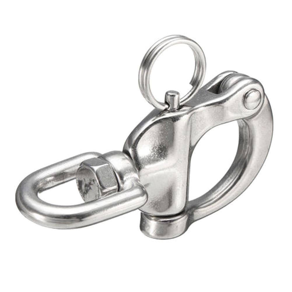 Stainless Steel Sailboat Spring Buckle Boat Boat Fender Snap Shackle Panic Hook Accessories Marine 70mm Eye Fork