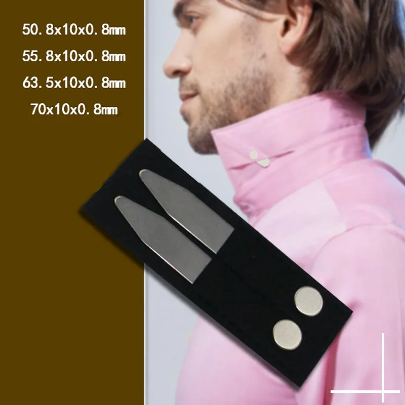 [4 pares] reforços de colarinho de aço inoxidável com 8 ímãs, colarinho magnético permanece reforços de colarinho de camisa de metal para homens