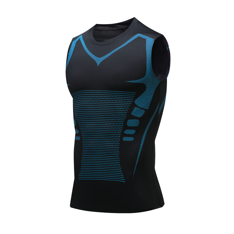 Camiseta sin mangas de compresión para hombre, camiseta de gimnasio sin mangas con estampado de secado rápido, ropa deportiva para hombre, chaleco de culturismo para Fitness, Top muscular de entrenamiento