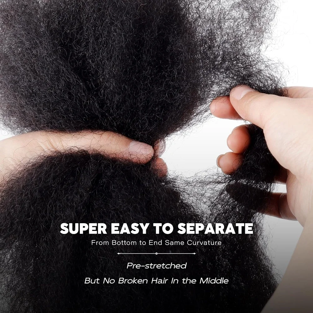 Afro kinky cabelo humano em massa para trança 10 pçs 3 pçs 1 pçs 30 gramas torções extensão do cabelo encaracolado natural preto para extensão dreadlock