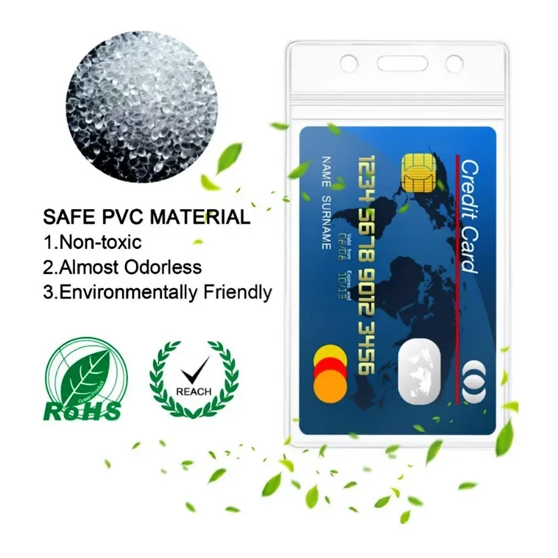 30-1 funda protectora de plástico de vinilo transparente para tarjetas de identificación, Protector de tarjetas de crédito bancarias, portatarjetas de identificación, estuche de almacenamiento impermeable