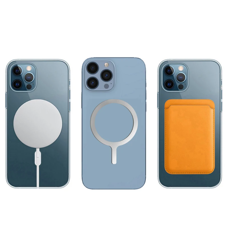 Selbstklebender Metallring-Eisenblech-Aufkleber für Apple IPhone Hülle Magsafe Magnetischer kabelloser Ladering für iPhone 15