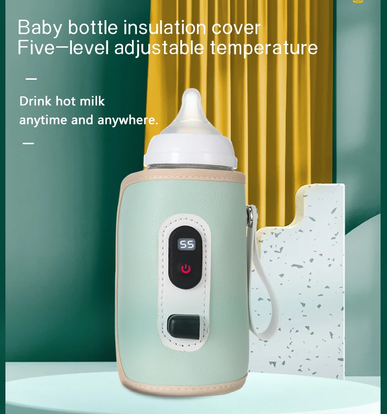 USB-babymelkfles thermische tas Universeel digitaal display Voedingsflessenverwarmer Draagbare babymelkwarmtehouder voor op reis