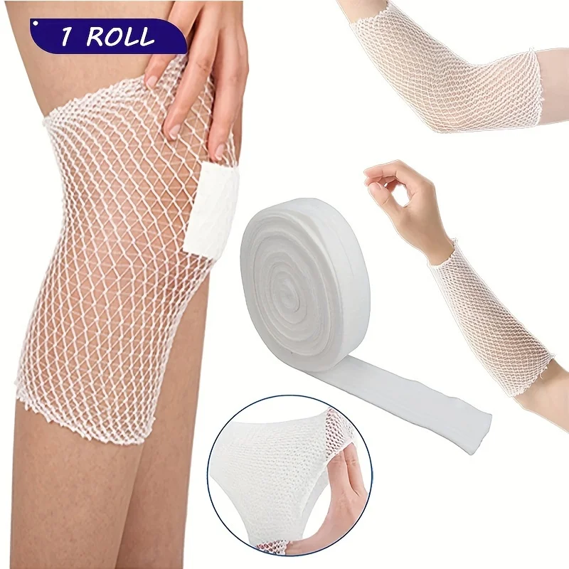 1 rollo de red elástica para vendaje de heridas, vendaje Tubular, tubo de malla, gasa Tubular, retenedor de vendaje transpirable para codo de muñeca