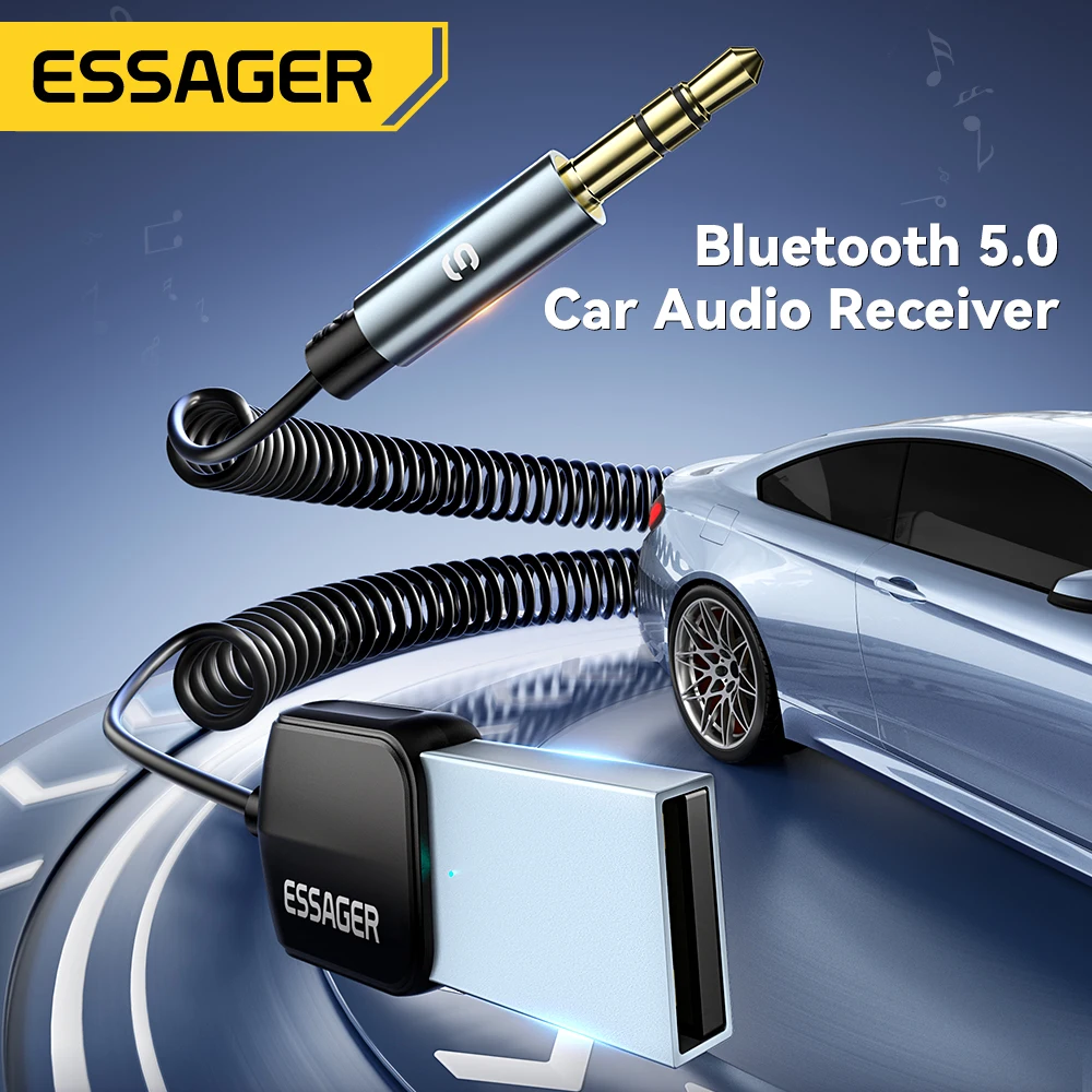 Essager USB Bluetooth Aux adaptador Dongle USB a conector de 3,5mm Audio inalámbrico manos libres Kit para receptor estéreo de coche transmisor USB