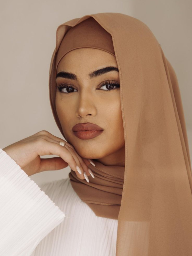 Conjunto de 2 piezas de gasa Hijab a juego, bufanda de gasa con gorro interior a juego, chales, bufandas, pañuelo para la cabeza, diademas para mujer