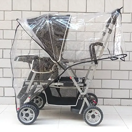 Aligle Weather Shield Double, популярный для коляски с поворотными колесами, универсальный размер, детский дождевик/ветрозащитный экран (черный)
