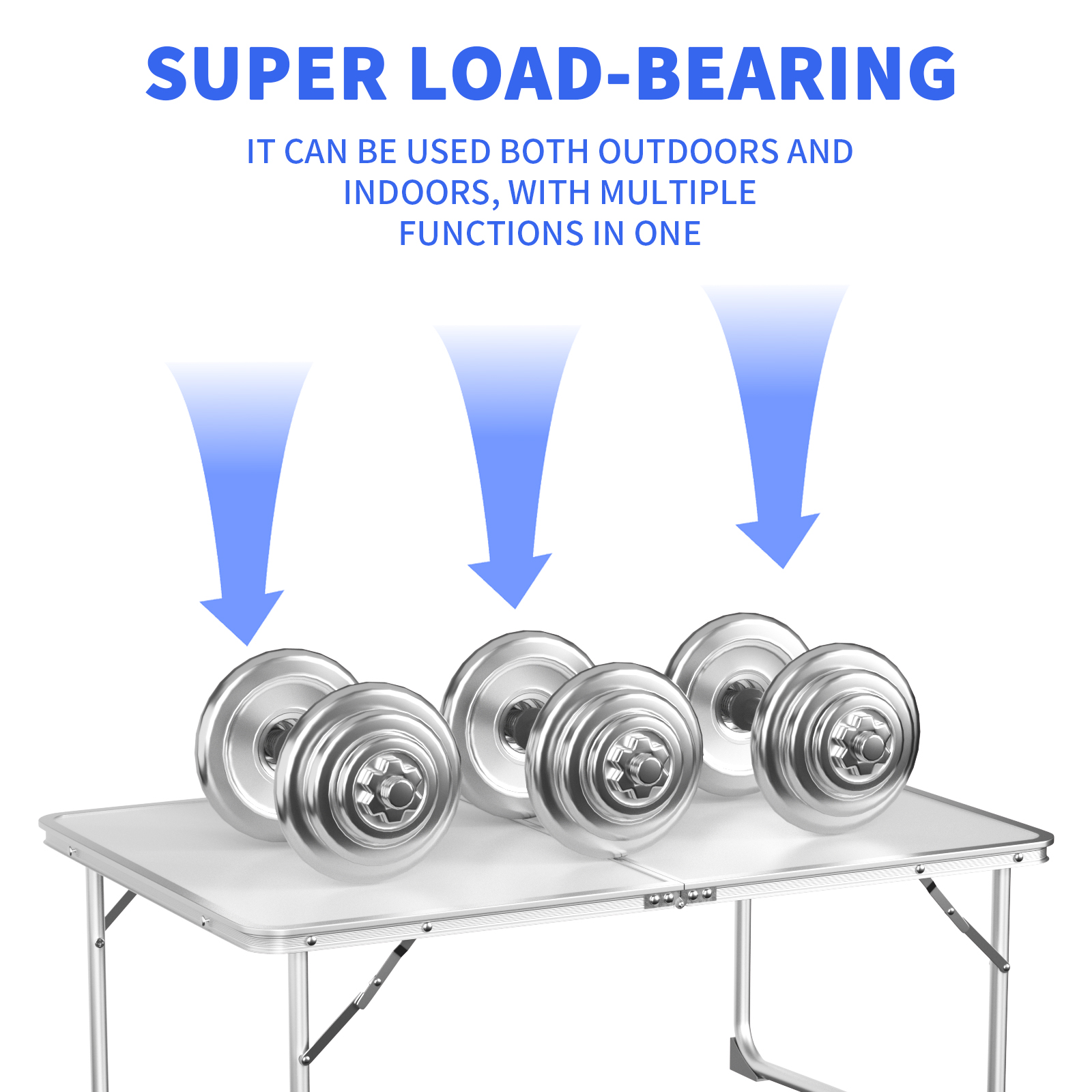 Small Folding Picnic Camping Table, Aluminium Lightweight Foldable Outdoor Garden Backyards BBQ Portable Table,60x40x26cm Table