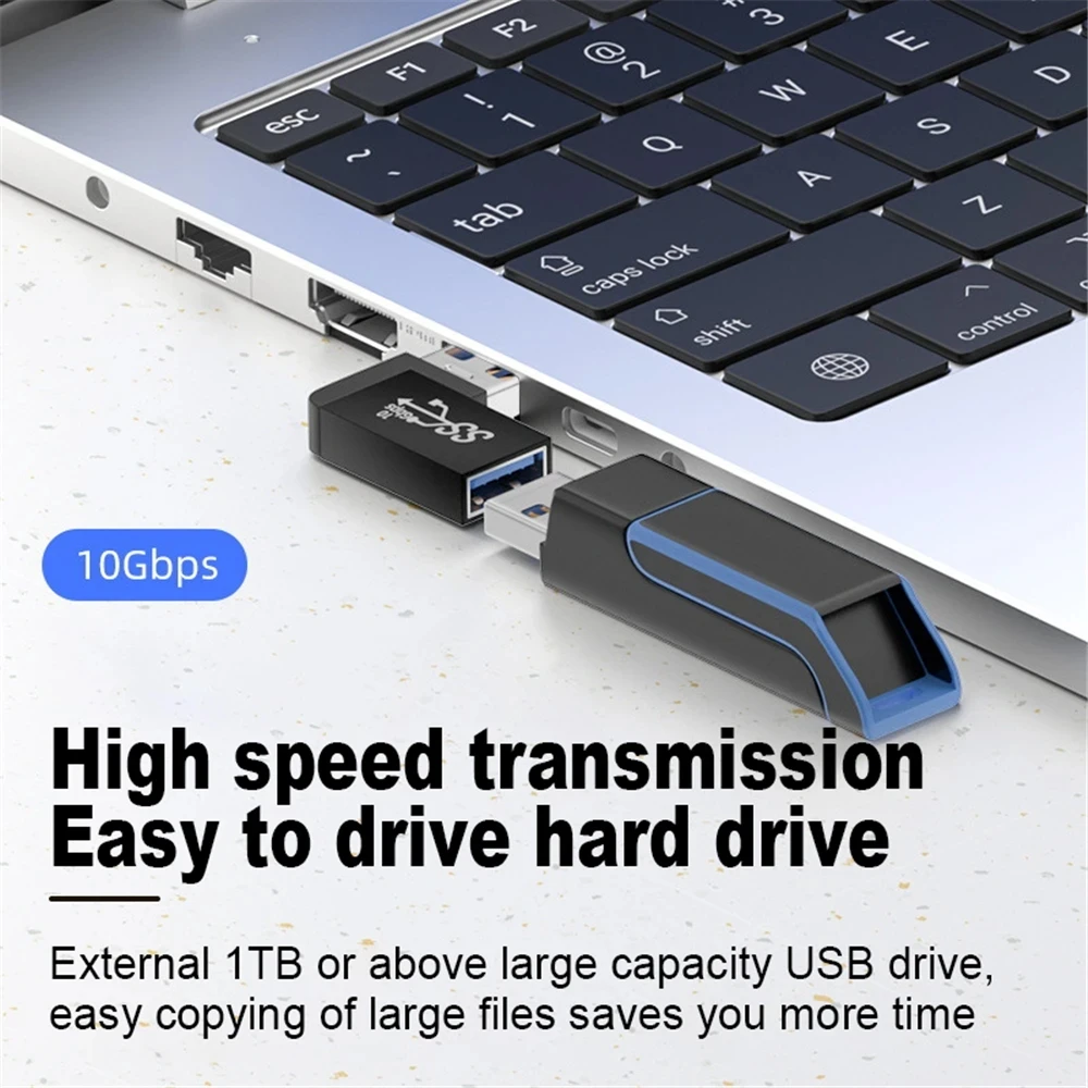 Adattatore a gomito verso l'alto USB da 10 Gbps per connettore per PC portatile convertitore adattatore di estensione ad angolo retto da 90 gradi USB 3.0 maschio a femmina