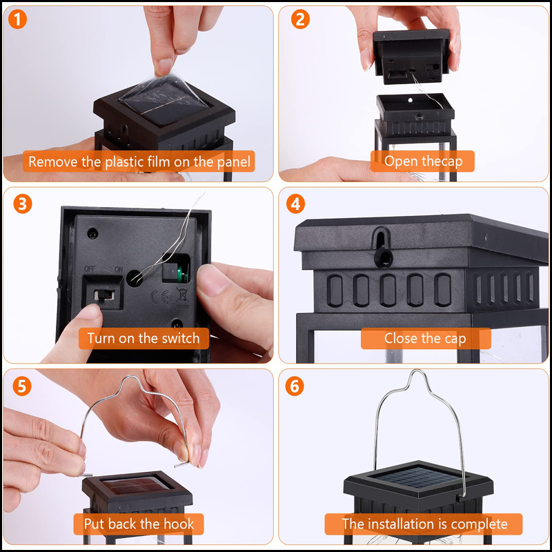 Solar Palace Lantern Outdoor Solar Lights Lawn Landscape Hanging Atmosphere Candle Lamp Floor Yard Garden Decor Solar Lighting