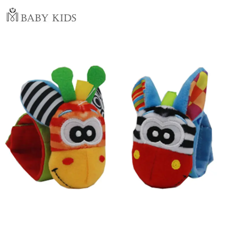 เกมเด็ก Plush Rattle ถุงเท้า Sensory ของเล่นสําหรับทารกทารกแรกเกิดอุปกรณ์เสริมตุ๊กตาสัตว์นาฬิกาข้อมือ Rattle ของเล่นเด็ก 0 3 6 12 เดือน