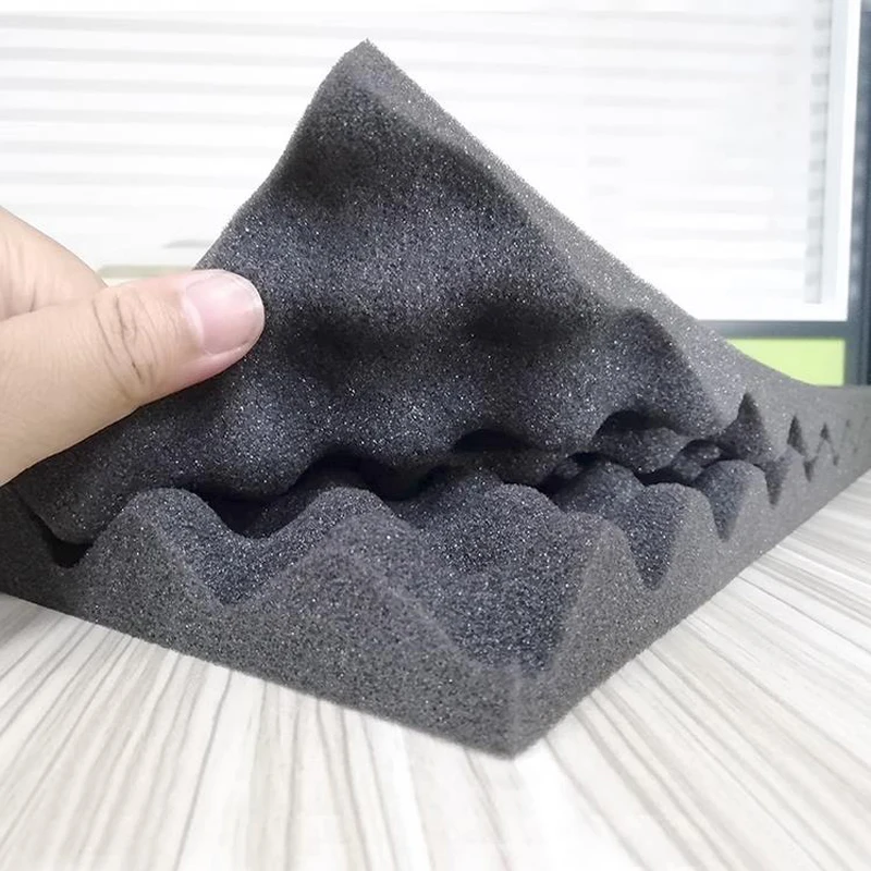 Wave Sponge Lining Shockproof Toolbox DIY Customized Lattice Concave Convex Egg Sponge Block Filled Shock Absorption Foam Pad