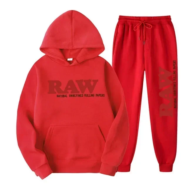 2024 Herren-Set RAW Trainingsanzug Herren Running Hoodie Jogginghose Herren-Set 2-teiliges Set Herren-Outfits Herbst Winter warme Sweatsuits