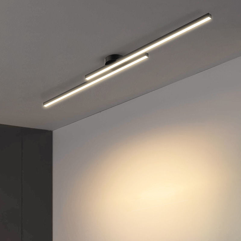 Lámpara de techo LED de aluminio larga, lámpara de techo de diseño creativo moderno, accesorio de iluminación interior, pasillo, balcón, pasillo, oficina, Lustre