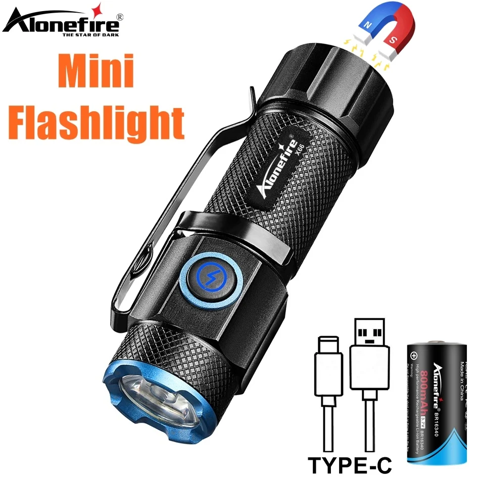 Mini linterna LED de Palma P50 de alto brillo de 6500K, linterna Usb tipo C, mochila para niños y mujeres, lámpara de trabajo para el hogar y exteriores de bolsillo
