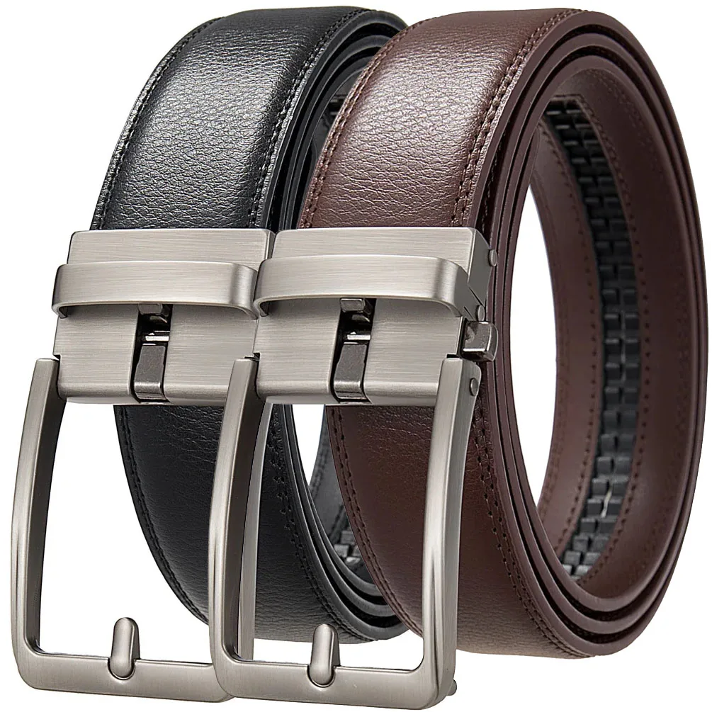 Cinturones de clic para hombre, marca de lujo, diseñador, moda, hebilla automática, pantalones vaqueros de cuero genuino para hombre, correa masculina de cintura de alta calidad