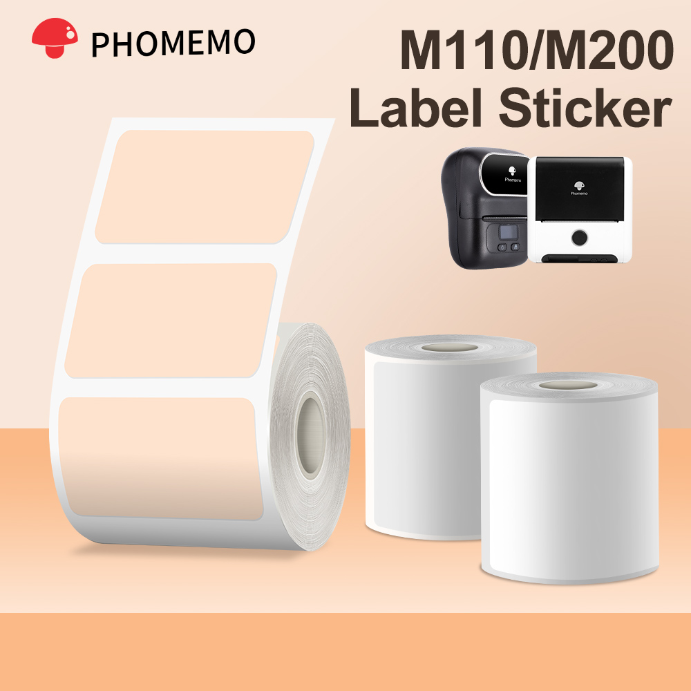 Phomemo M110 Thermo-Etikettendrucker-Etiketten für Zuhause, Büro, Etiketten, buntes Klebepapier, rund, quadratisch, bedruckbares Aufkleberpapier