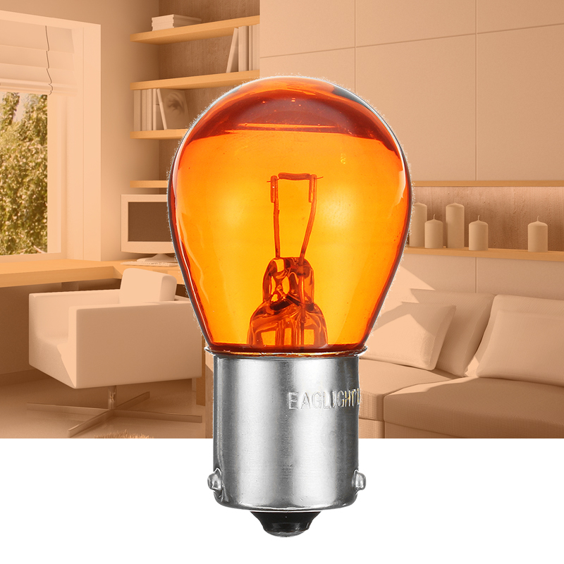 10 Chiếc/2 Chiếc Xe Đèn Báo Phanh Ngược Đèn Đỗ Xe Sáng Bóng Đèn LED 12V 1156 BAU15S PY21W hổ Phách Vàng Halogen Đèn DC