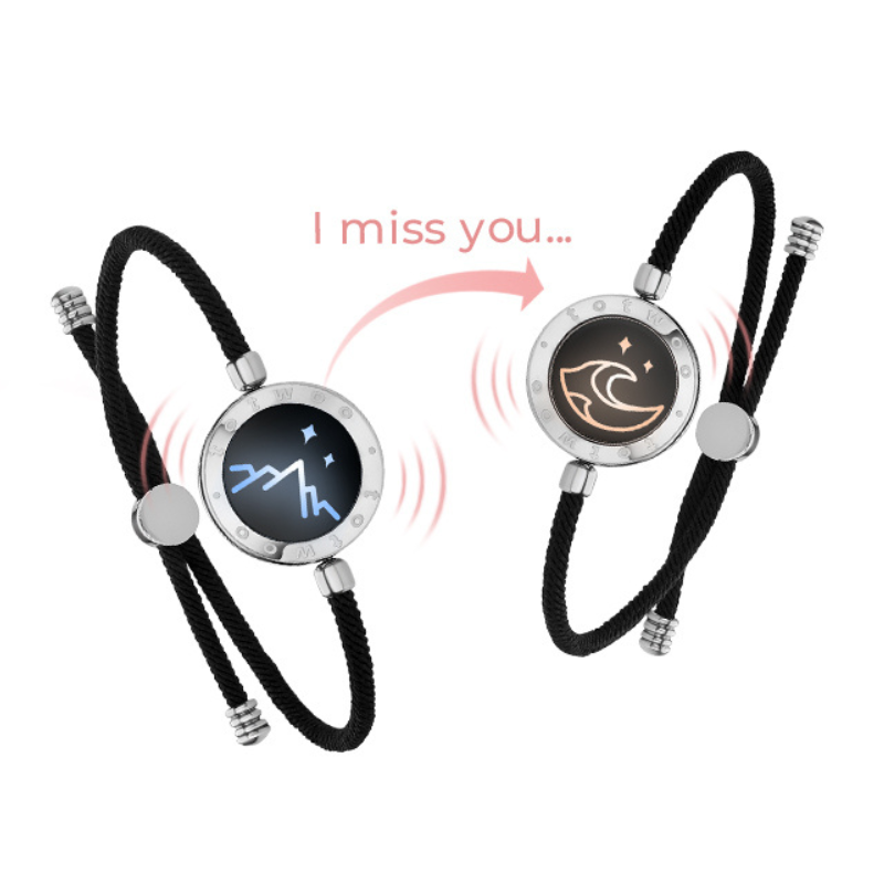 Totwoo Pulseiras de casal inteligentes Bluetooth conectadas presente romântico para relacionamento de longa distância