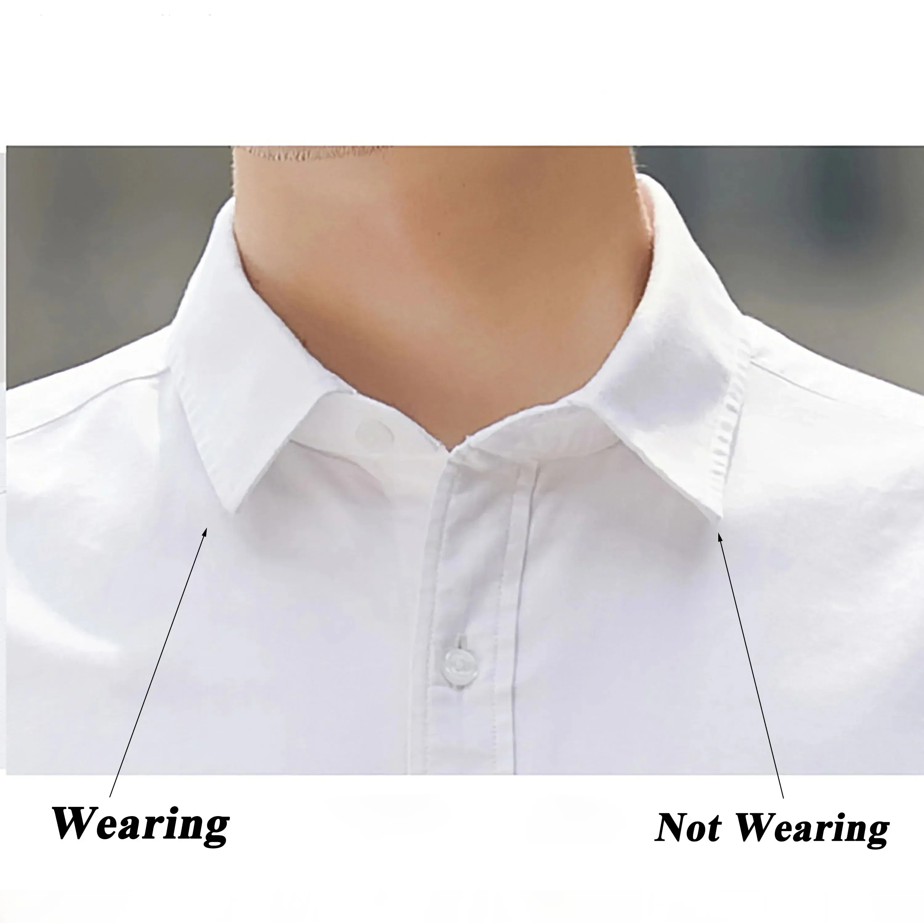 3 pares de colar de aço inoxidável permanece para homem colar suporte de negócios presente camisa osso rigonfor inserções jóias fixas com caixa