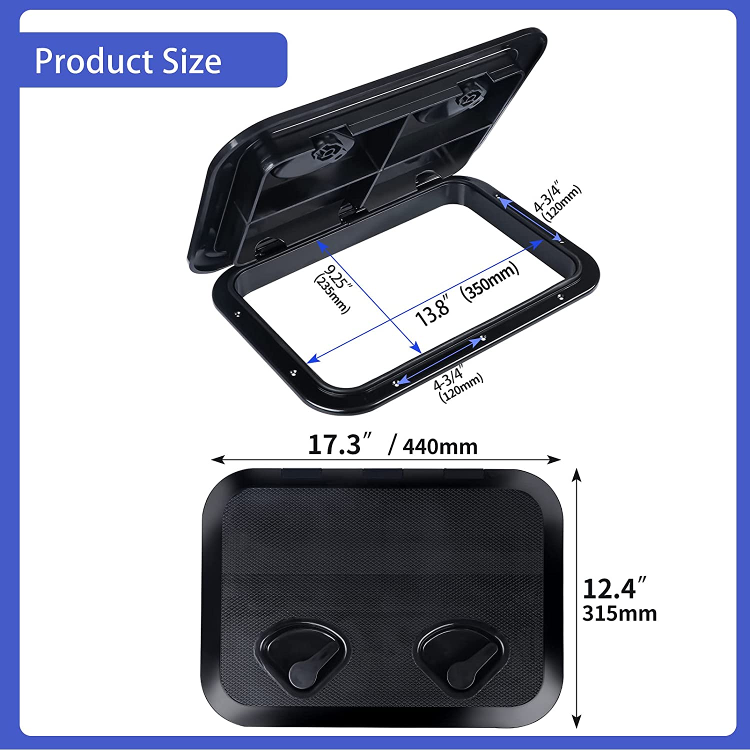 Bootszubehör ABS Deck Access Hatch Cover für Marine Boot Yacht RV wasserdicht Anti-UV rutschfeste Inspektion 240 x 358 mm