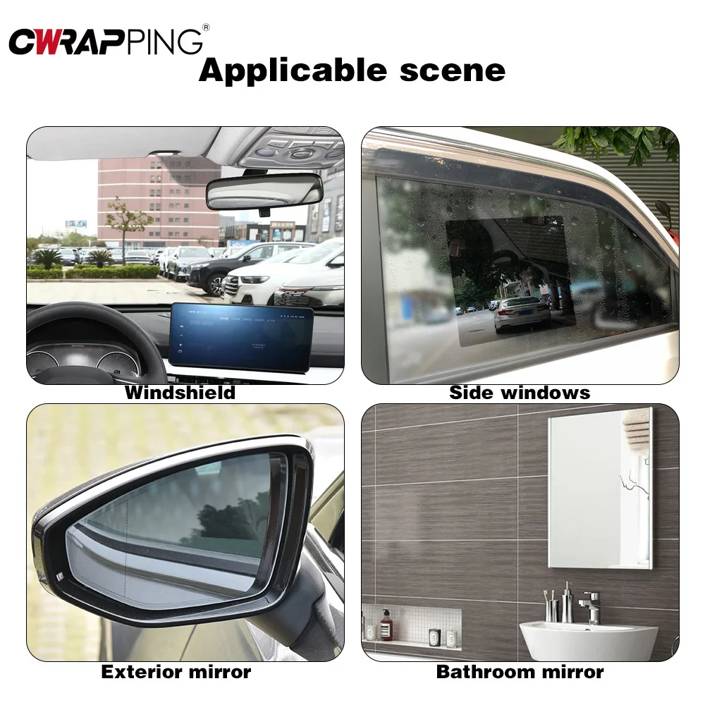 Película protetora do espelho retrovisor do carro, janela lateral, impermeável, claro, anti nevoeiro, etiqueta, acessórios do carro, 2pcs