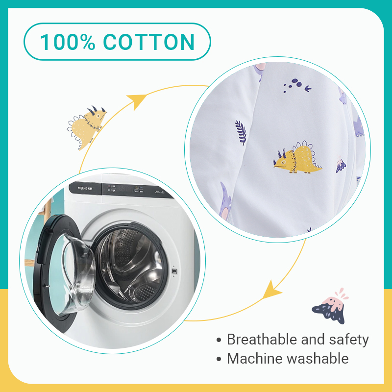 MICHLEY-saco de dormir de algodón para primavera, saco para bebé, saco de dormir de dibujos animados, pijamas de manga larga, ropa de dormir para niñas, niños, 6M-6T