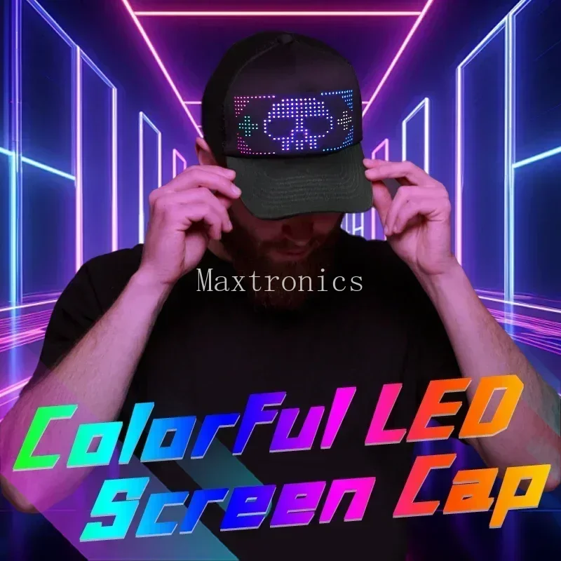 LED Unisex Baseball Cap 5V Wiederaufladbare Bluetooth APP Programmierbare LED Scrollen DIY Display Board Hip Hop Led Cap Snapback Hut