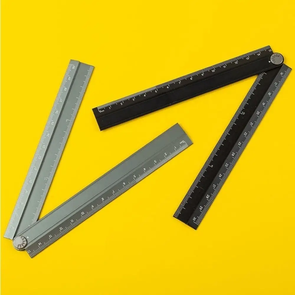 Righello pieghevole stile semplice 15 cm 30 cm Regola di cancelleria in metallo in lega di alluminio Strumento di misurazione pieghevole creativo per disegno per studenti
