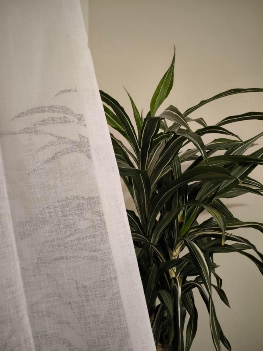 TESSUTI Cortinas con Cinta fruncidora a Medida, Tejido Efecto Lino Blanco, Ancho del Panel 295 cm, para rieles de 150/180 cm, Al