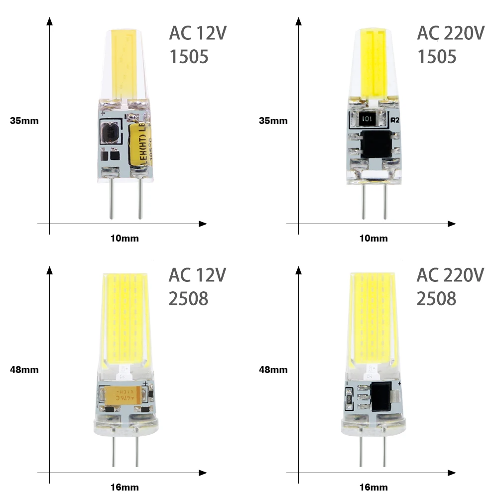 Lámpara LED COB G4 E14 G9 12V 220V regulable 6W 9W bombilla LED COB Lampada iluminación LED reemplazar foco halógeno lámpara LED