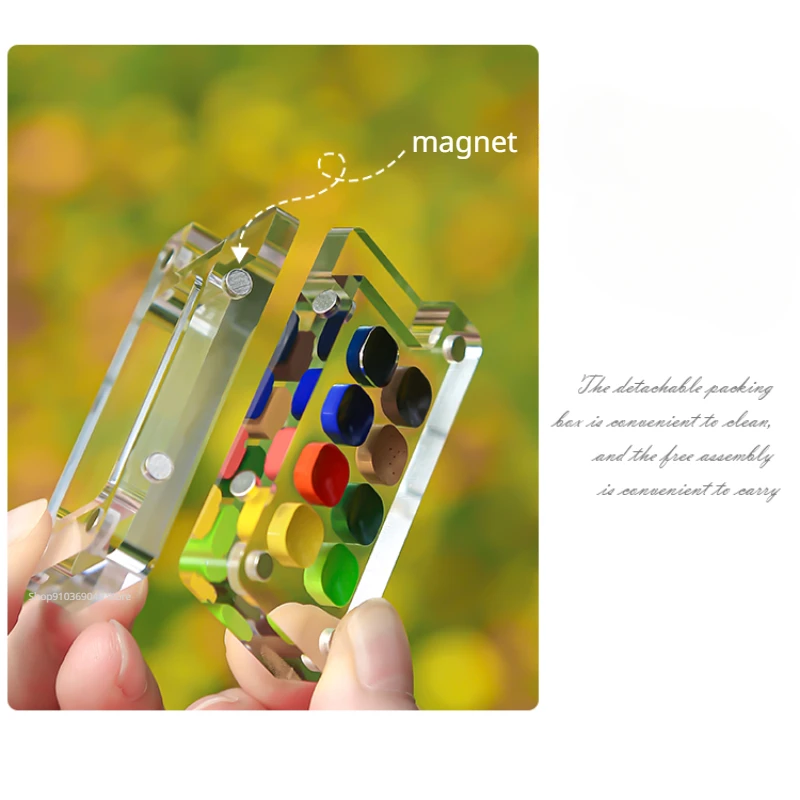 Tragbare 8-farbe Acryl Aquarell Box Set Mini Palette Aquarell Farbe Verpackung Reise Skizzieren Kunst Liefert