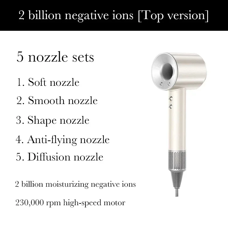 2025 Super Föhn 220 V Bladloze Föhn Persoonlijke Haarverzorging Styling Negatieve Ionen Tool Schema Negatieve Ionen Elektrische Droger