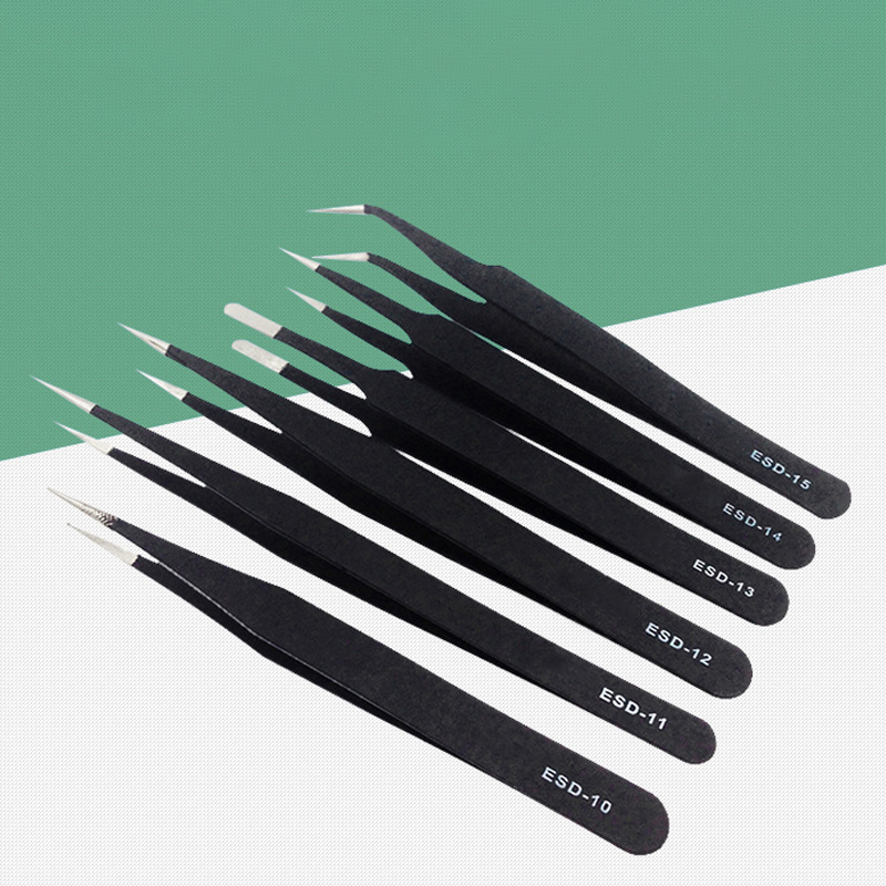 1 шт., антистатический пинцет из нержавеющей стали