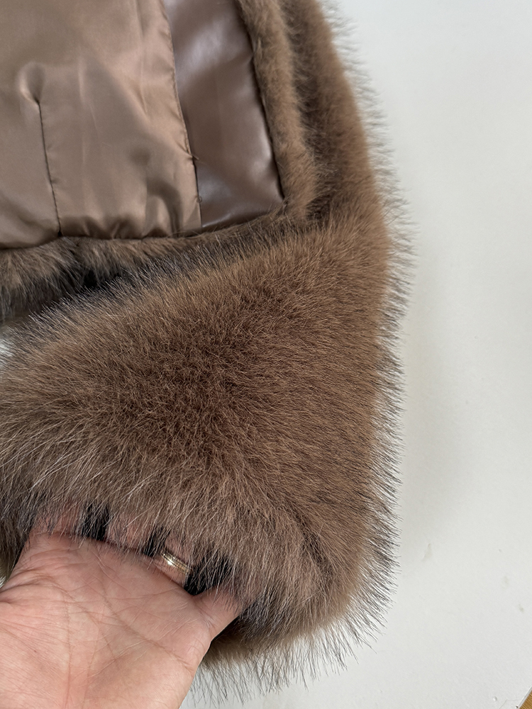 女性のためのイミテーションフォックスファーコート,ネオミント,シックなアイコンファッション,茶色のグラデーション,冬,新しい,豪華,2024