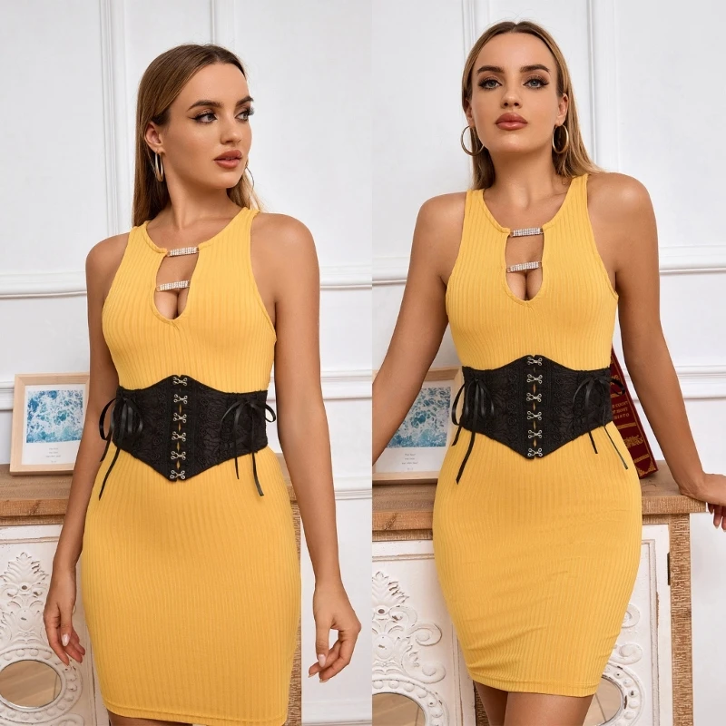 Corset Lace Texture Corset for Woman Wedding Party Dress Body Shaping Girdle N58F