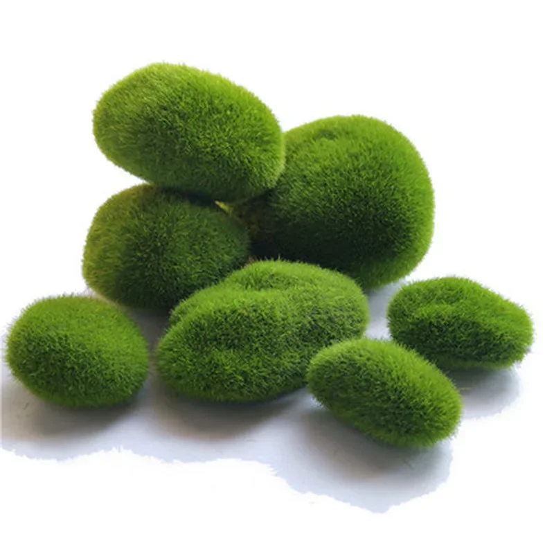 10Pcs Artificial Green Moss Plants Simulated Moss Stone Creative Home Garden Lawn Floor Ornament Landscape Bonsai Decoration