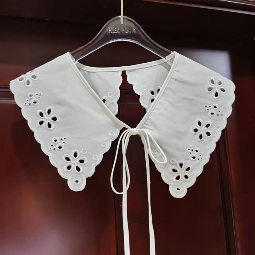 Cuello de Insignia de encaje para mujer, bordado de Organza, chal con cordones, camisa desmontable, capa, collares falsos, nuevo