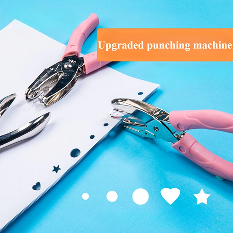 Śliczny dziurkacz z pojedynczym otworem Scrapbooking dziurkacze do papieru Kawaii gwiazda serce koło dziurkacz DIY Craft kształt frez Perforator