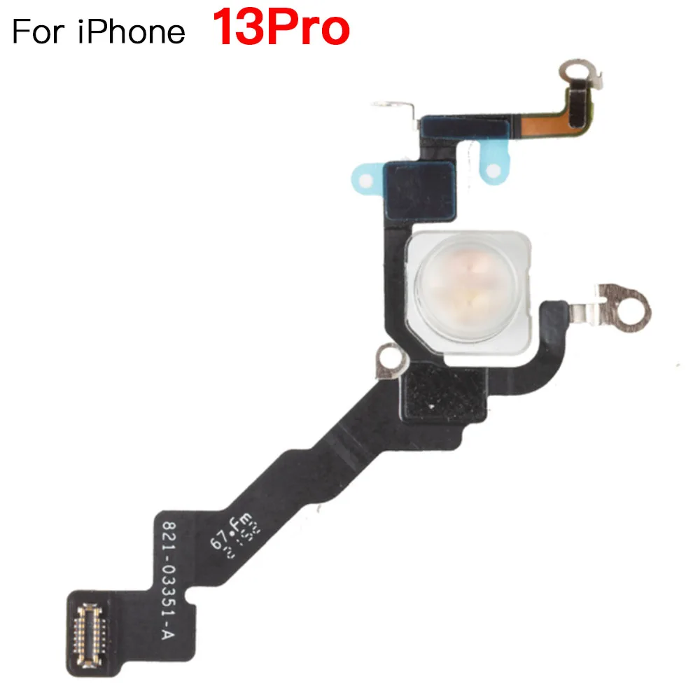 Flash Light Lamp Flex Cable Replacement For iPhone 12 13 Mini Pro Max LED Flashlight With Microphone