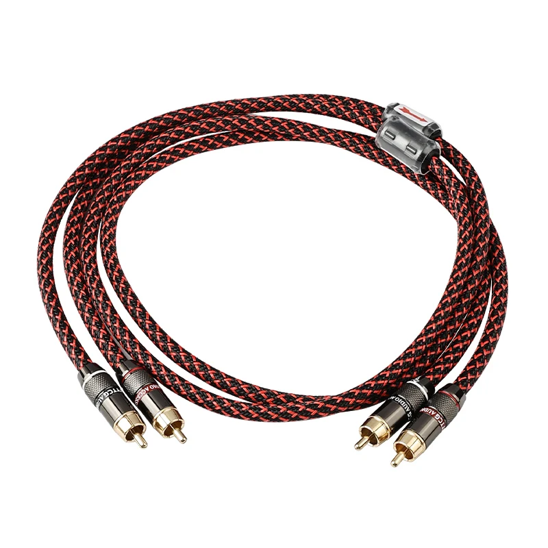 YYTCG 1 คู่สายสัญญาณเสียง RCA 2 RCA ถึง 2 RCA สายเชื่อมต่อไฮไฟสเตอริโอ 4N OFC ชายชายสําหรับเครื่องขยายเสียง DAC ทีวีเครื่องเสียงรถยนต์