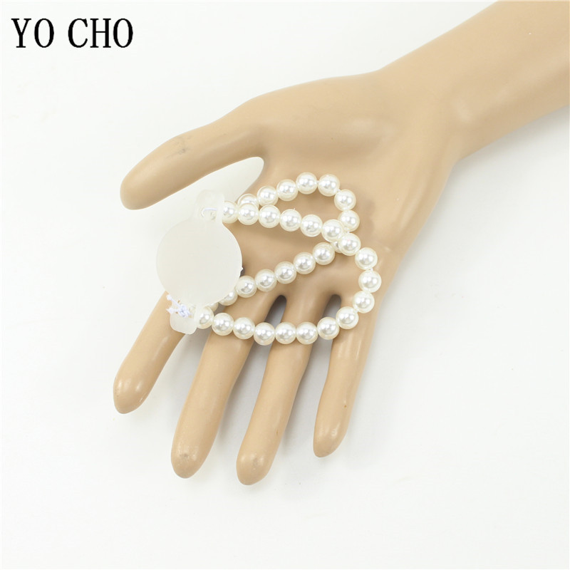 10 pçs elástico pérola pulseira corsage diy decoração acessórios artesanal pérola corsage pulseira para noiva festa de praia