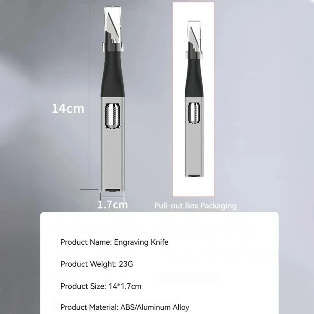 DIY Pen-shaped Aluminum Handle Carving Knife with 5 Replaceable Horseshoe Art Blades for Outdoor Knives and Handicrafts