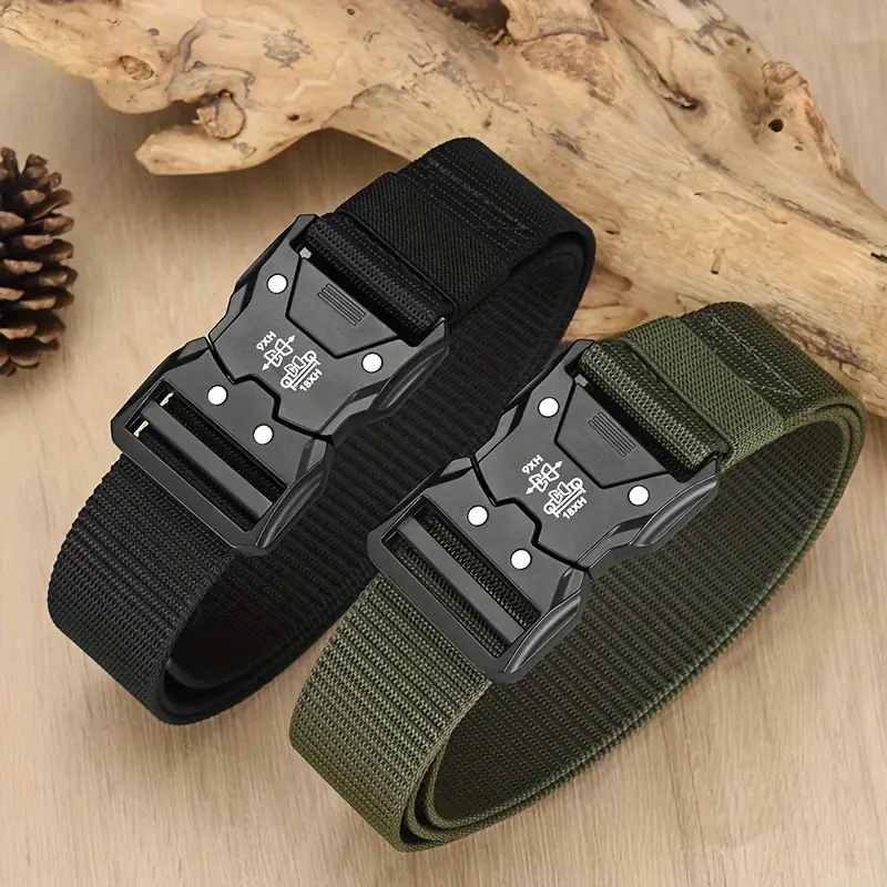 2PC Tactical Waist Belt - Durable Automatic Buckle, Perfect for Outdoor Adventures, Unisex Accessories for Men and Women