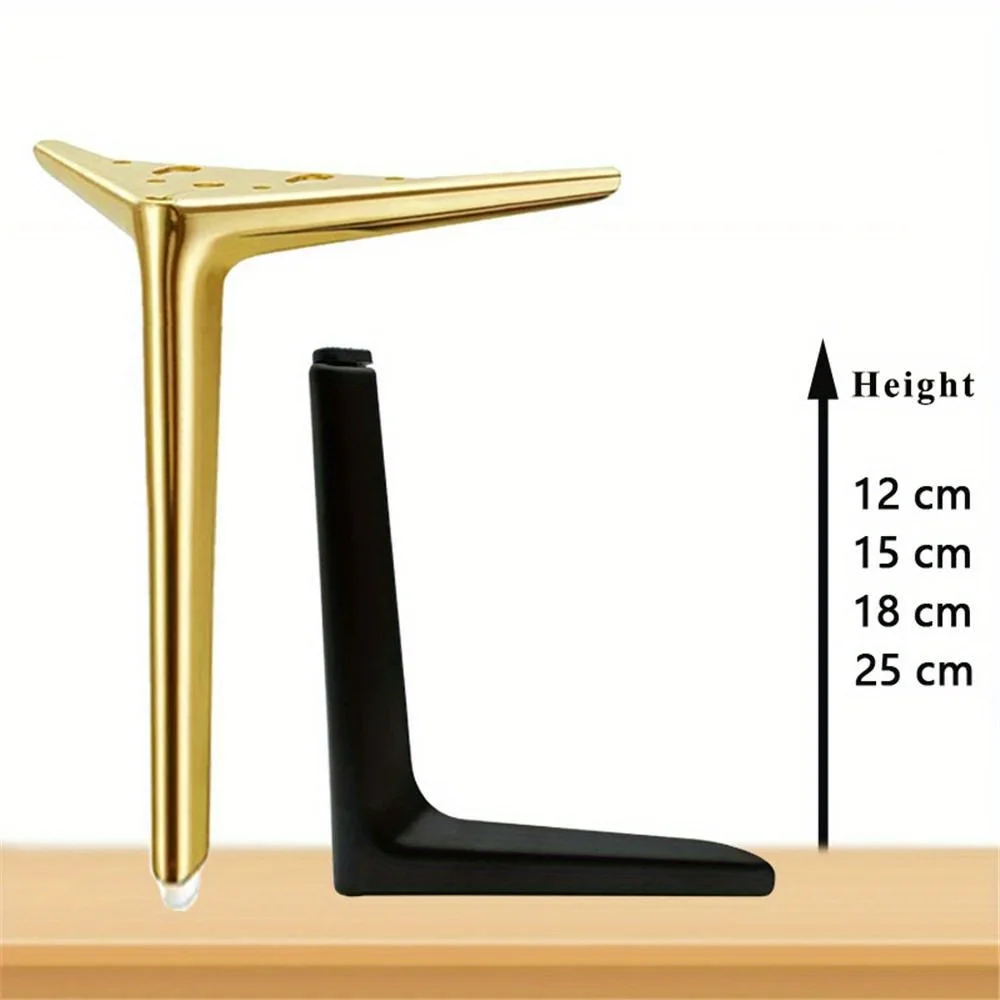 4 pezzi gambe per mobili in metallo mobile TV letto tavolino gamba nero oro argento scrivania sgabello sedia piede divano hardware gamba di ricambio