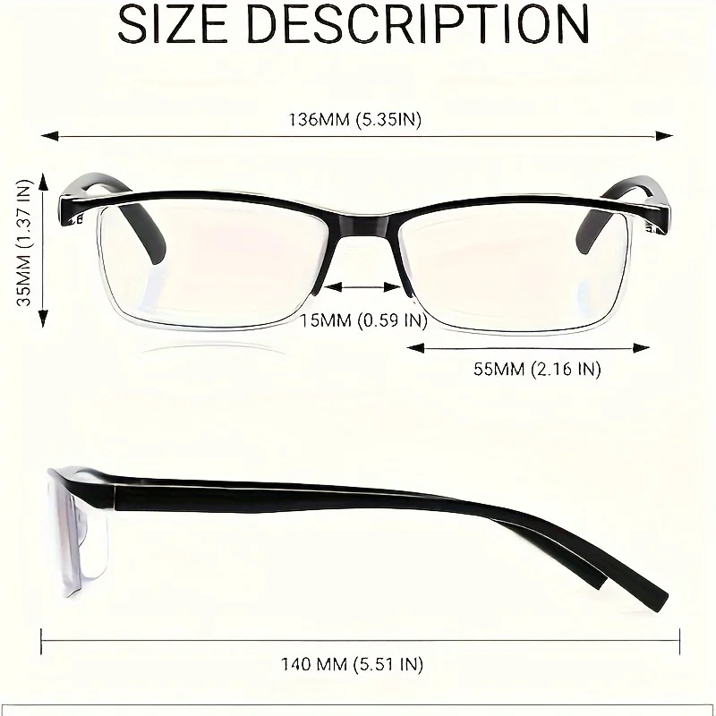4 Uds. Gafas de lectura de moda diseño clásico con Material de PC ajuste Unisex experiencia de lectura cómoda para adultos + 1,0 a + 4,0