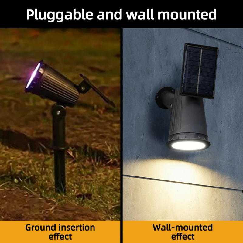 Éclairage extérieur solaire à LED, budgétaire RVB, lampadaire, IP65, étanche, luminosité réglable, maison, paysage, jardin, cour