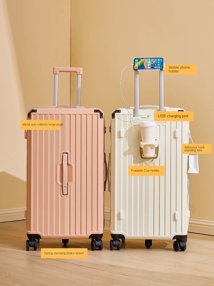 Caso de carrinho de cinco rodas 26/28/30/34/36/38/40/50 polegadas bagagem de grande capacidade mudo mala de combinação de roda universal